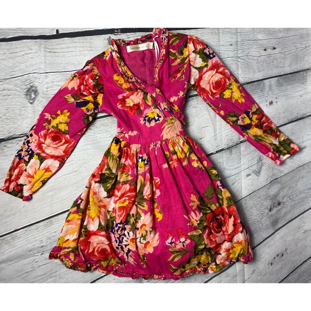 Cupcakes and pastries wrap dress size 5